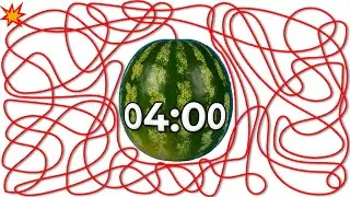4 Minute Watermelon Countdown Timer 🍉💥 | Juicy BOOM!