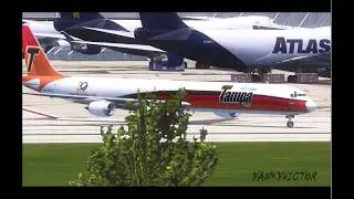 Fs2004 on Windows 10!  TAMPA Colombia DC-8-71F, HK-3785X.Miami Airport.
