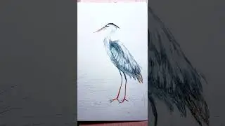 Blue Heron Original Watercolor Painting #BlueHeron #Watercolor #OriginalArt #OriginalArtwork