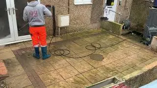Satisfying no music pressure washing patio asmr