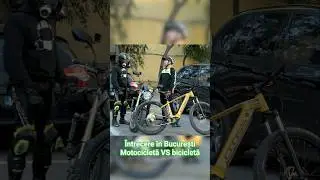 &Icirc;ntrecere &icirc;n București - Motocicletă VS bicicletă
