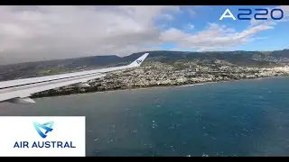 Landing with Air Austral in A220 on Reunion Island from Mauritius