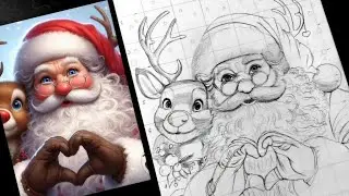 How to draw Santa Claus with Reindeer || Merry Christmas 🎄 Drawing 