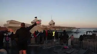 HMS Prince of Wales departs Portsmouth after becoming NATO's flagship.