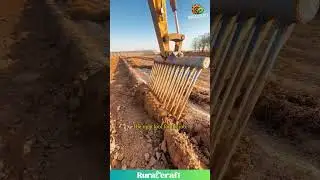 Efficient Field Work: Excavator Digging Irrigation Channels #irrigation #farming #machinery