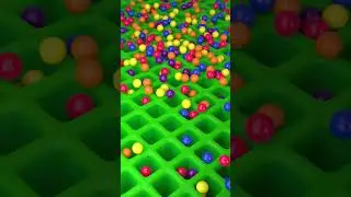 Dropping Colourful Spheres Into The Grid 🟢 Satisfying 3d Animation #satisfying #animation #blender3d