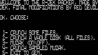 ATARI ST R JEK RJEK PACKER MADE Sharaz Jek Red Devil ZIPPER PACKER FILE,DISK,MUSIC COMPRESSER msa