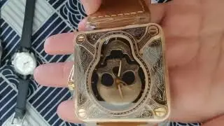 STEELDIVE Men Automatic Watch Bronze Square Mechanical Wristwatch 20Bar NH35 Skull Dial #bronzewatch