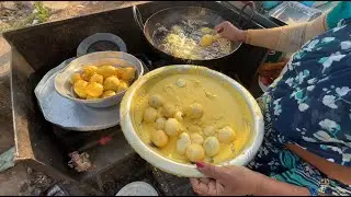 Egg Bajji 😍 | Hyderabad&rsquo;s Unique Egg Bonda Chaat & Egg Pakoda | Indian Street Food