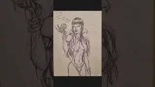 #Vampirella quick #doodle for #fun in my #sketchbook #sketch #brush #comics #misfits #vampiregirl