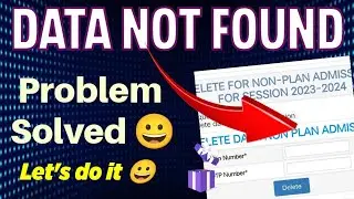 data not found problem solved 😀/ class 11th admission form 2023-24 / non plan registration form 2024