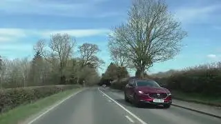 Driving On The A443 From Worcester Through Hallow To Holt Heath, Worcestershire, England