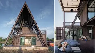 Unique A-frame Container Cabin - 639 SQFT