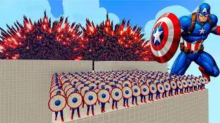 100x CAPTAIN AMERICA + 1x GIANT vs 1x EVERY GOD   Totally Accurate Battle Simulator TABS