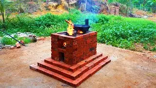 Built a Mini Brick Stove by Hand &ndash; Just Fire, Clay & Bricks! 🔥