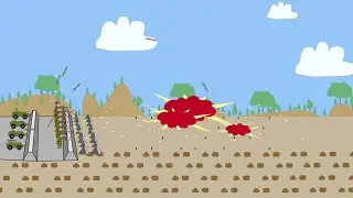 French machine gun soldiers defending trenches shooting German mine jumping