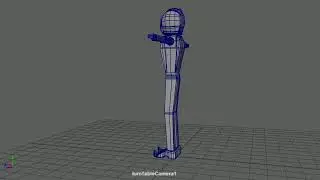 3D Human Model Turntable Wireframe on Shaded
