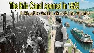 The Erie Canal opened in 1825, linking the Great Lakes to the Atlantic.
