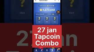 Tap Coin Bot : 27 January Daily Bounty Card | Tap Coin Daily Combo Today #tapcoin #dailycombo