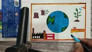 Earth day drawing | world earth day poster drawing | save environment day 🌍 | mehul artist 