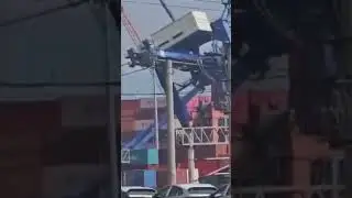 Port accident #crane #fall #accident #shipping #port