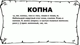 КОПНА - что это такое? значение и описание