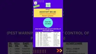 PPSC Assistant (BS 16) Results #ppsc #ppsc_notification #ppscresults #ppscexam #ppscassistant