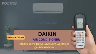How to operate voltas inverter ac remote control function in malayalam|