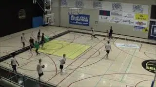 3 man pick and roll: ball handler retreat dribble, refuse baseline for finish, big rolls to seal