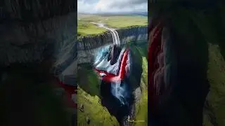 This waterfall in antartica looks like blood 😮#amazingfacts BloodFalls#StrangeWaterfall#RedWaterfall