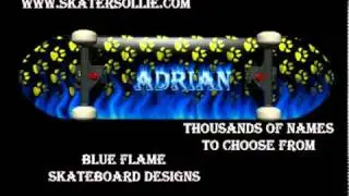 Blue fire skateboard decks