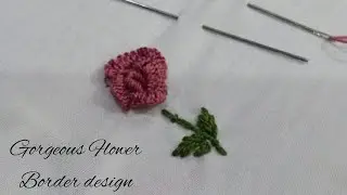 Gorgeous Flower embroidery design| Border design| simple hand embroidery design