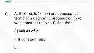 Geometric Progression