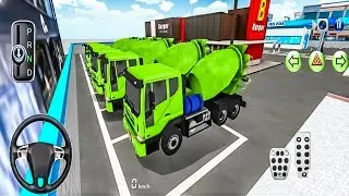 Ultimate Cement mixer Green Truck Parking Challenge! 🚛💨Mastering the Big Cement Mixer Edition 🎯#game