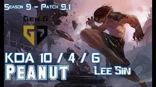 Gen Peanut LEE SIN vs NIDALEE Jungle - Patch 9.1 KR Ranked