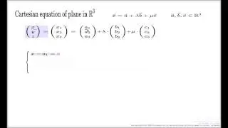 Cartesian equation of plane