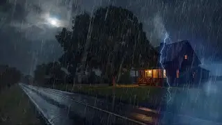 Heavy Rain & Thunderstorm for Sleeping | Calming Thunder Rain for Relaxation & Sleep