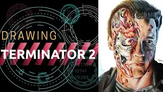 Drawing Arnold Schwarzenegger Terminator 2 (4K)