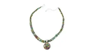 Jay King Ruby in Fuchsite Sterling Silver Pendant with 1...