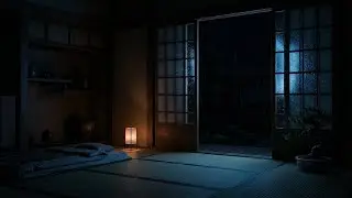 Quiet Bliss: Heavy Rain in Japanese Zen Garden View for Total Peace and Mindful Sleep 🌙