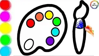 How to Draw Paint 🎨 and Brush 🖌️ Drawing Easy for Kids and Toddlers || Paint and Brush Drawing #art