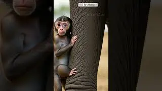 How Elephant shields a baby monkey from predato😱😰| Must Watch 🔥| #animalrescue