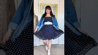 Polka dots, denim, and sunshine&mdash;spring is finally here #ootd #springfashion #converse  #dressootd