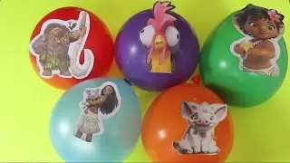 MOANA Balloons Popping Show | Learn Colors Finger Family Nursery Rhyme