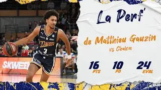 Double-Double de Matthieu Gauzin | 16 pts, 10 pd, 5 reb, 24 d'éval