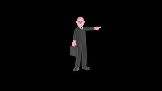 3D Cartoon Judge Character Turntable | Angry Judge Pointing to the Side