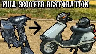 FULL RESTORATION Of 24 Year old Scooter, Honda Elite CH80 Time-lapse  (Narrated)