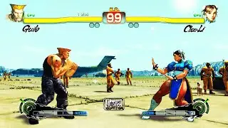 Guile vs Chun Li (Hardest ) Street Fighter 4.