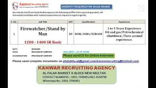 Fire watch and Hole watch requirements for KSA #gulf jobs