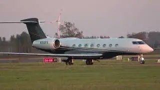 GULFSTREAM G650 . N650FX , soft evening light arrival , EBOS/Ostend Airport
